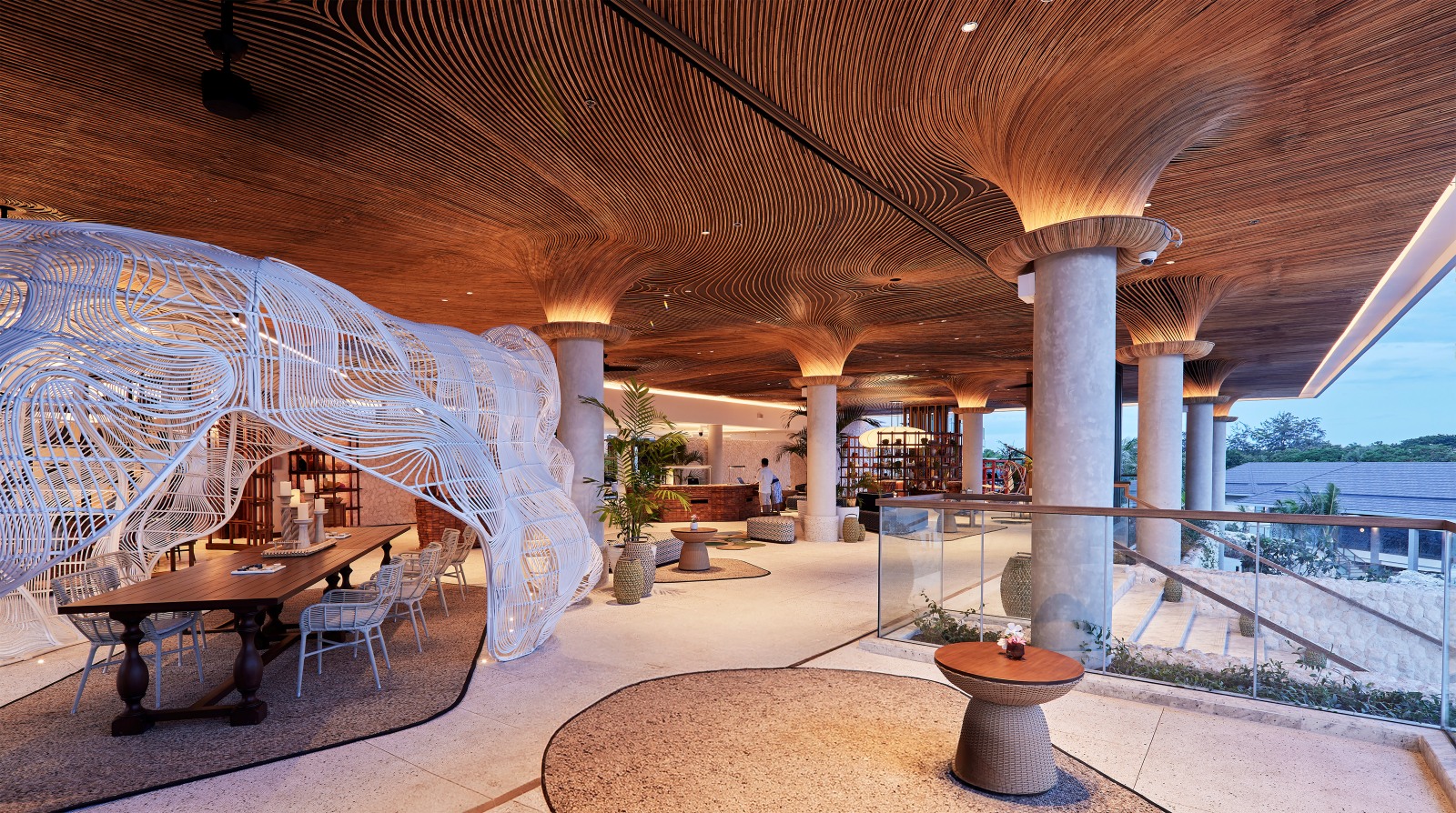 Ata Rattan Building Inspiration enter projects asia weaves rattan architecture into south palm resorts ...