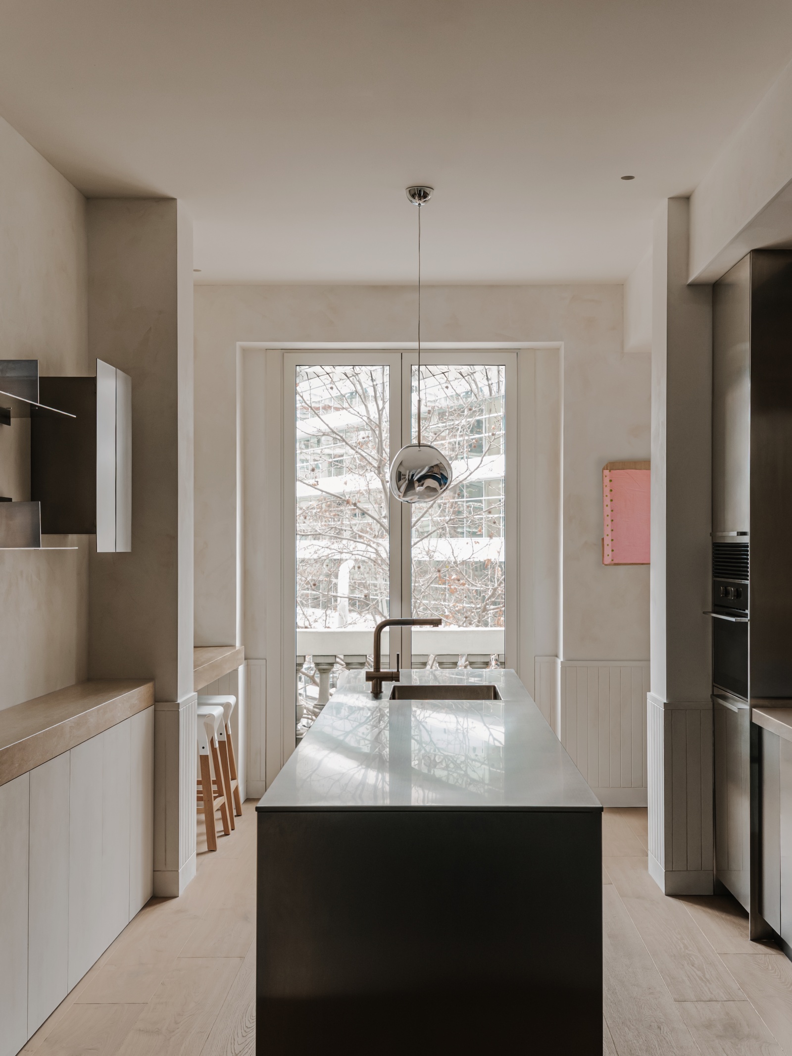 steel surfaces and mediterranean hues define renovated barcelona ...