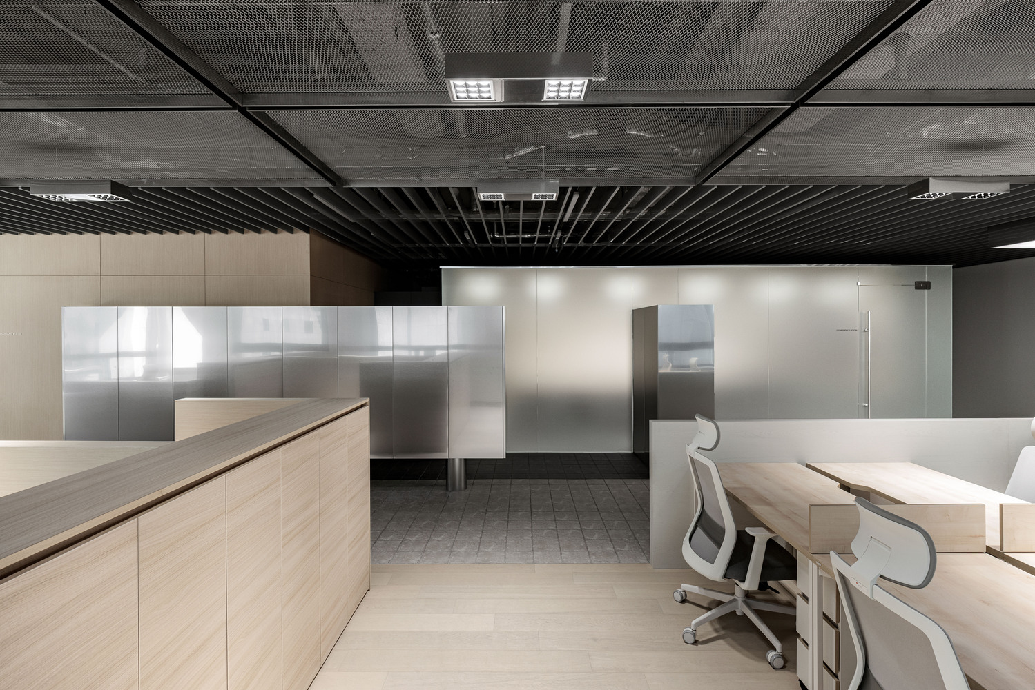 j office shapes minimalist industrial style with steely surfaces ...