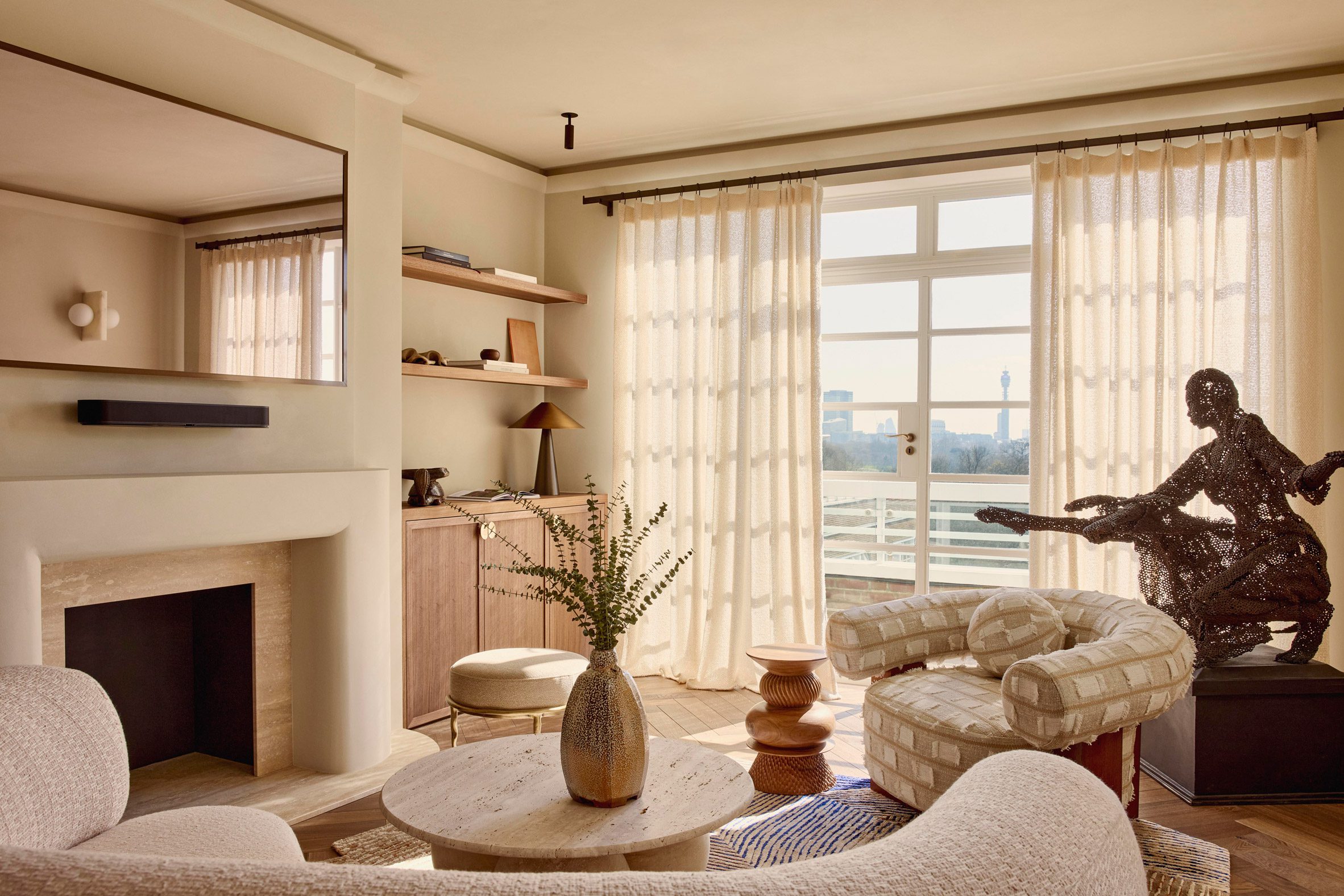 uncanny studio reimagines london penthouse with art deco and midcentury ...