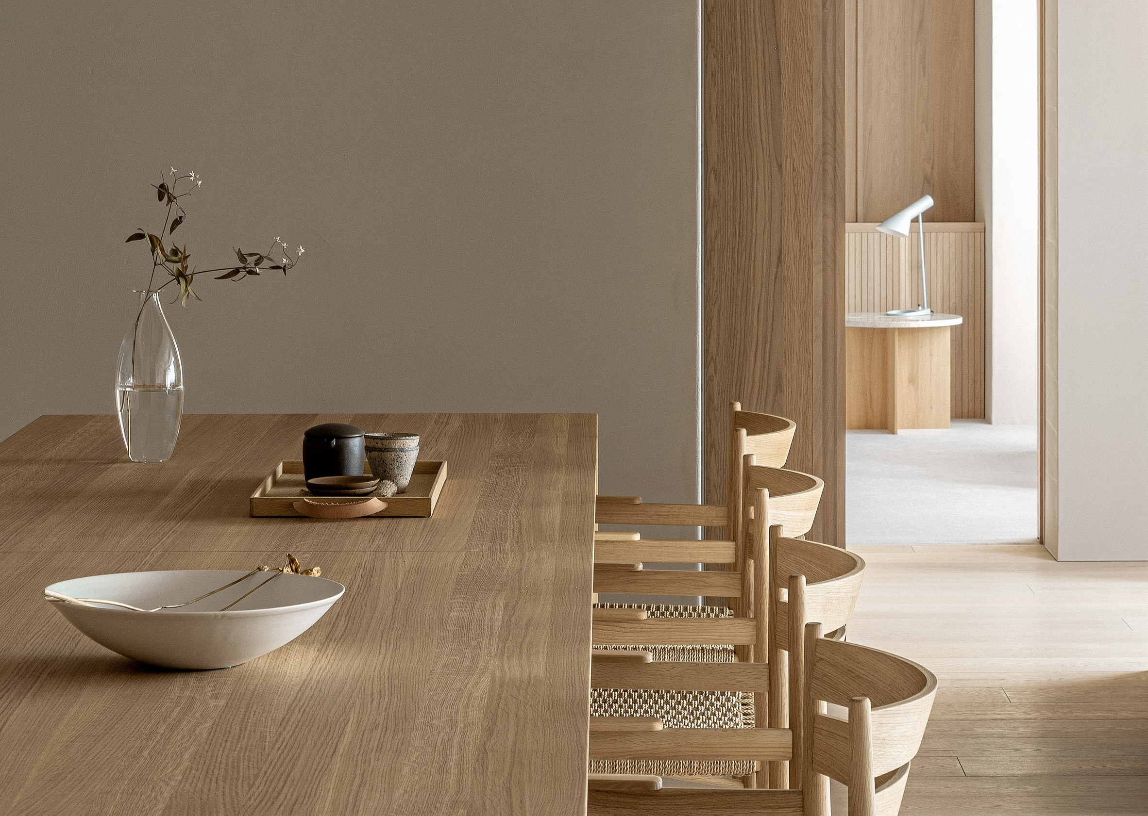 muted walls and subtle artworks complete a scandinavian home in
